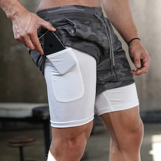Running Shorts Men Gym Sports Shorts 2 in 1